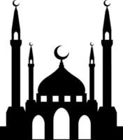 Moschee Vektor Illustration. Silhouette Moschee Symbol zum Zeichen und Symbol von Muslim Anbetung Ort. Moschee Symbol von Islam Religion und Muslim Glaube. Platz von Muslim zu beten