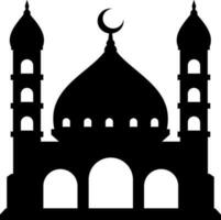 moské vektor illustration. silhuett moské ikon för tecken och symbol av muslim dyrkan plats. moské ikon av islam religion och muslim tro. plats av muslim till be