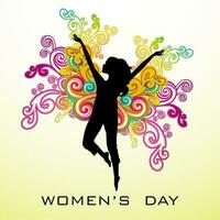 kreativ abstrakt Illustration von ein jung Mädchen zum glücklich International Damen Tag Feier. vektor