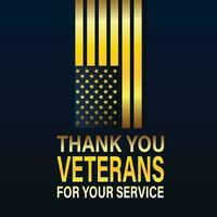 tacka du veteraner för din service amerikan flagga betalande hyllning och patriotisk vektor