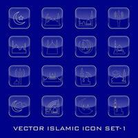 islamisch Webseite Symbole Satz. vektor