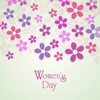 skön blommig design dekorerad hälsning kort för Lycklig kvinnors dag firande. vektor