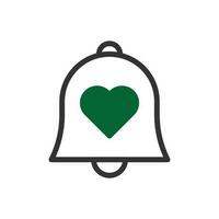 klocka kärlek ikon duotone grön svart stil valentine illustration symbol perfekt. vektor
