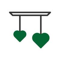 dekoration kärlek ikon duotone grön svart stil valentine illustration symbol perfekt. vektor