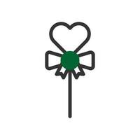 godis kärlek ikon duotone grön svart stil valentine illustration symbol perfekt. vektor