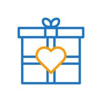 Geschenk Liebe Symbol duocolor Blau Orange Stil Valentinstag Illustration Symbol perfekt. vektor