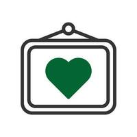 bild kärlek ikon duotone grön svart stil valentine illustration symbol perfekt. vektor