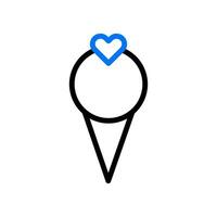 Eis Sahne Liebe Symbol duocolor Blau schwarz Stil Valentinstag Illustration Symbol perfekt. vektor