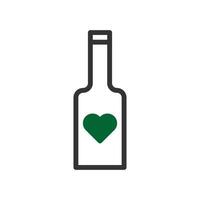 Wein Liebe Symbol Duotone Grün schwarz Stil Valentinstag Illustration Symbol perfekt. vektor