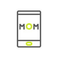 telefon mamma ikon duofärg grön grå Färg mor dag symbol illustration. vektor