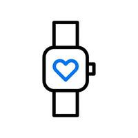 Smartwatch Liebe Symbol duocolor Blau schwarz Stil Valentinstag Illustration Symbol perfekt. vektor