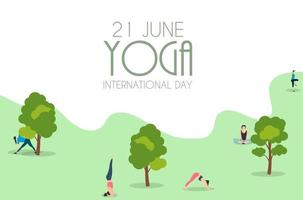 Yoga Internationaler Tag 21 Juni Hintergrund vektor