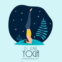 Yoga Internationaler Tag 21 Juni Hintergrund vektor