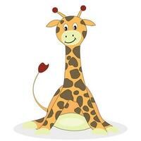 Karikatur Giraffe isoliert auf Weiß Hintergrund. Baby Giraffe und Giraffe Vektor Illustration