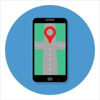 Geographisches Positionierungs System App Symbol zum Smartphone. Karte Symbol Ort und Geographisches Positionierungs System Navigation, Vektor Illustration