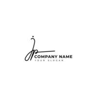 jp Initiale Unterschrift Logo Vektor Design