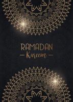 Eid Mubarak Karte mit Mandalas Rahmen Dekoration vektor