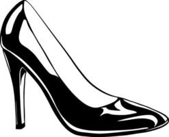 vektor linjekonst illustration av svart hög häl patent läder sko isolerat på vit bakgrund