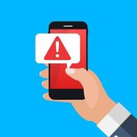 Warnmeldung mobile Benachrichtigung auf dem Smartphone-Bildschirmkonzept vektor