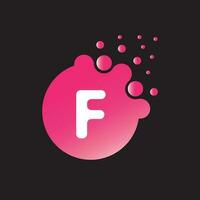 Brief f Flüssigkeit und Gradient Logo Design vektor