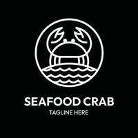 Meeresfrüchte Krabbe Restaurant Linie Kunst Gliederung Logo vektor