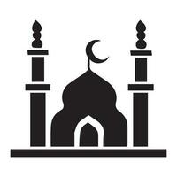 islamisch Moschee Vektor Design Illustration, Masjid Vektor schwarz Farbe Symbol