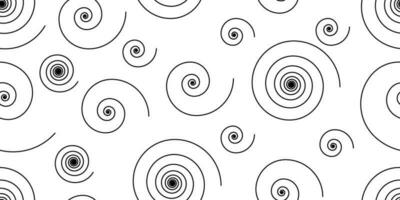 svart vit linje spiral sömlös mönster vektor