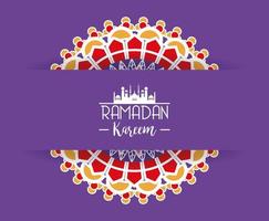 Eid Mubarak Karte mit Mandala Rahmen vektor