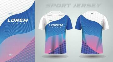 blå rosa skjorta fotboll fotboll sport jersey mall design attrapp vektor