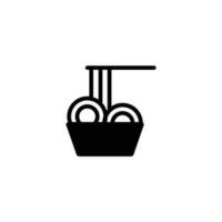 Portion von gekocht Nudeln mit Essstäbchen Symbol Vektor Illustration