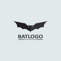 bat logotyp djur och vektor, vingar, svart, halloween, vampyr, gotisk, illustration, design bat ikon vektor