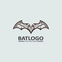 bat logotyp djur och vektor, vingar, svart, halloween, vampyr, gotisk, illustration, design bat ikon vektor