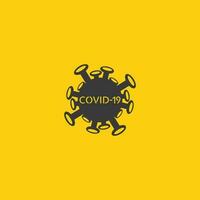 Corona-Virus-Logo-Virus-Vektor, Impfstoff-Logo, Symbol für Infektionsbakterien und Gesundheitsgefahr soziale Distanzierung pandemischer Covid 19 vektor