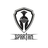 spartanisches und Gladiator-Helm-Logo-Symbol entwirft Vektor