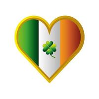 st patricks day Irlands nationella flagga i hjärta ikon detaljerad stil vektor
