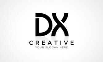 dx Brief Logo Design Vektor Vorlage. Alphabet Initiale Brief dx Logo Design mit glänzend Betrachtung Geschäft Illustration.