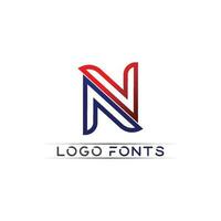 n Logo Schriftart Firmenlogo Geschäft und Brief Initiale n Design Vektor und Brief für Logo