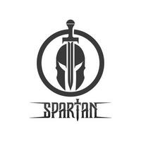 spartanisches und Gladiator-Helm-Logo-Symbol entwirft Vektor
