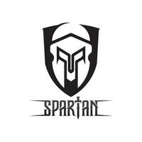 spartanisches und Gladiator-Helm-Logo-Symbol entwirft Vektor