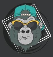 lustiger Gorilla mit Sonnenbrille coolen Stil vektor