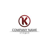 k Logo Design k Brief Schriftart Konzept Business Logo Vektor und Design erste Firma