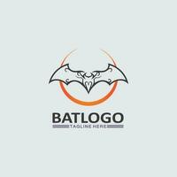 bat logotyp djur och vektor, vingar, svart, halloween, vampyr, gotisk, illustration, design bat ikon vektor