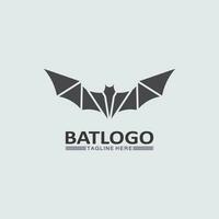 bat logotyp djur och vektor, vingar, svart, halloween, vampyr, gotisk, illustration, design bat ikon vektor