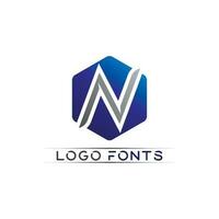 n Logo Schriftart Firmenlogo Geschäft und Brief Initiale n Design Vektor und Brief für Logo