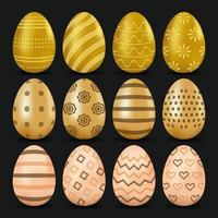 glückliche Osterkarte mit Eiern gemalt vektor