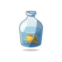 guldfisk i en flaska vektor isolerat på vit bakgrund.