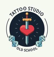 Schwert im Herzen Tattoo Studio Bild künstlerisch vektor