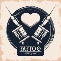 Tattoo Studio Maschinen mit Herz Bild künstlerisch vektor