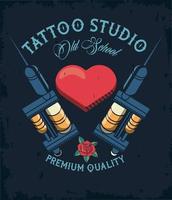 Tattoo Studio Maschinen mit Herz Bild künstlerisch vektor