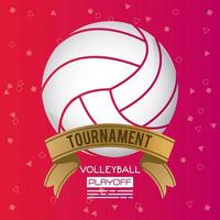 volleyboll sport affisch med ballong vektor
